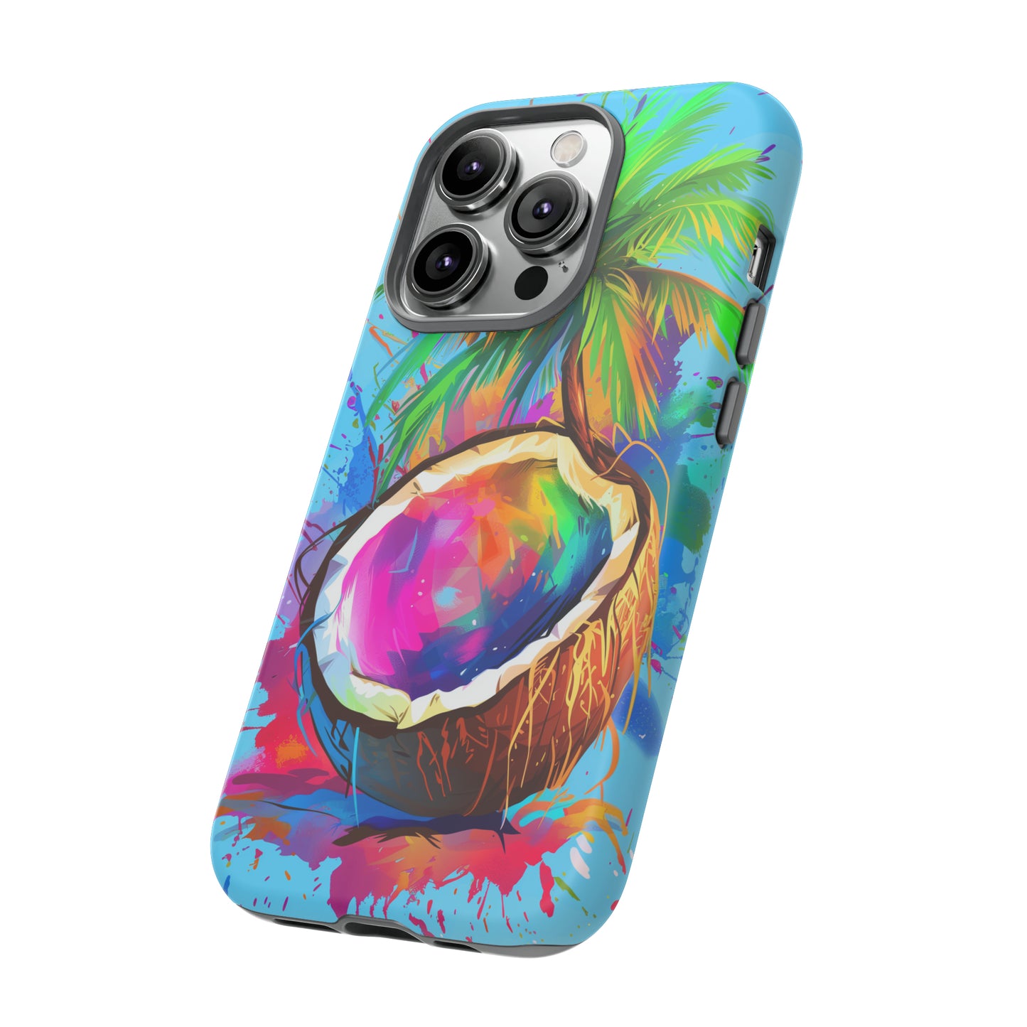Coconut Colorful Hawaiian Tropical Phone Case, 808, Island Tropics, Wireless Compatible, Protective Cell Phone Case iPhone, Samsung, Pixel