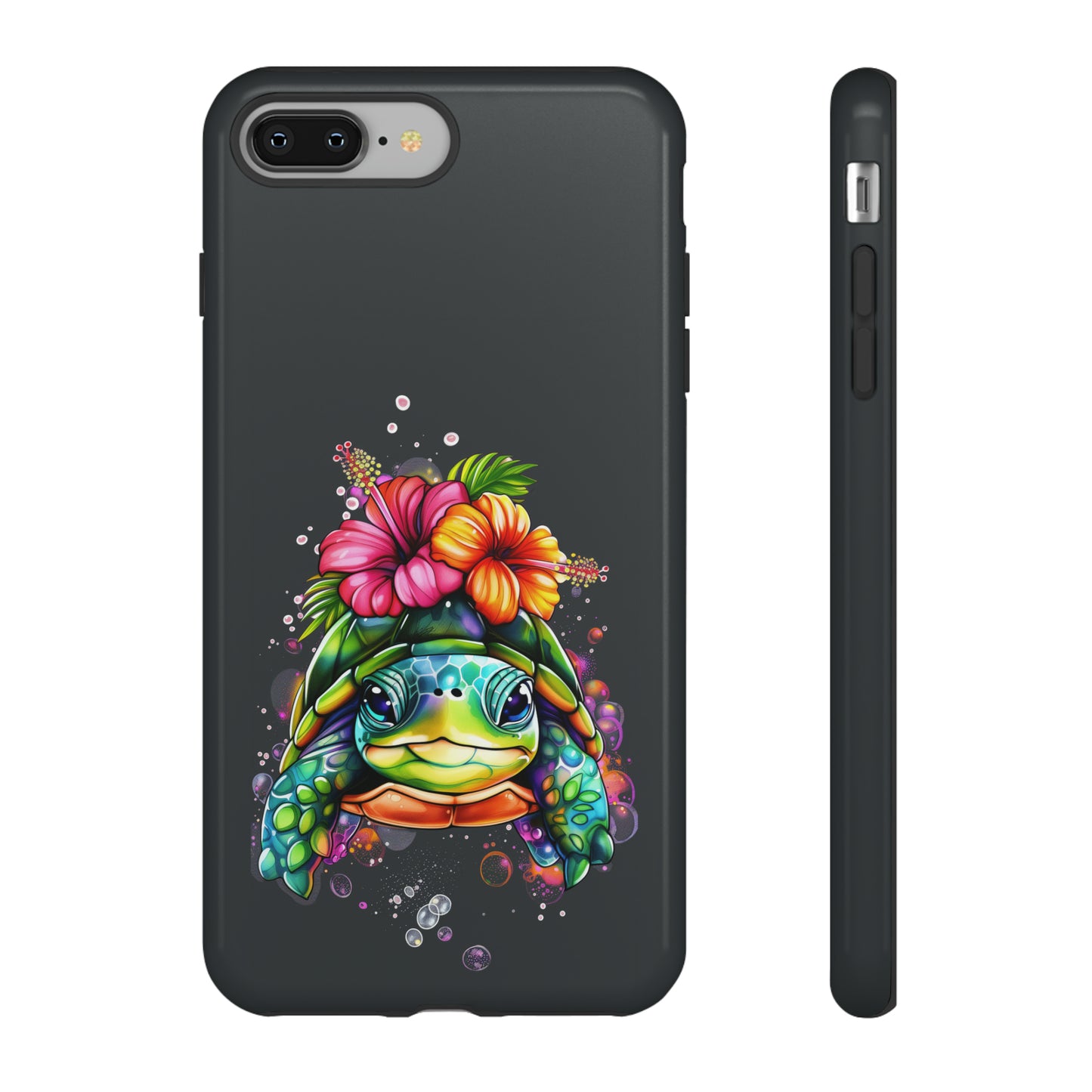 Color Splash Turtle Hawaiian Phone Case, Tropical, Hibiscus, Wireless Compatible, Protective Cell Phone Case for iPhone, Samsung, Pixel