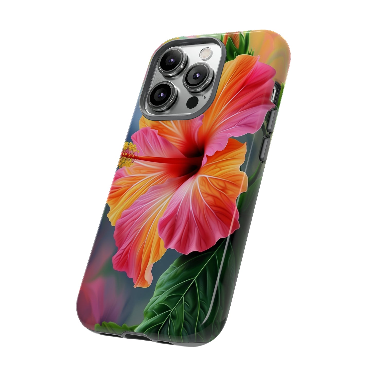 Hibiscus Flower Hawaiian Phone Case, Tropical, Wireless Compatible, Protective Cell Phone Case for iPhone, Samsung, Pixel phones