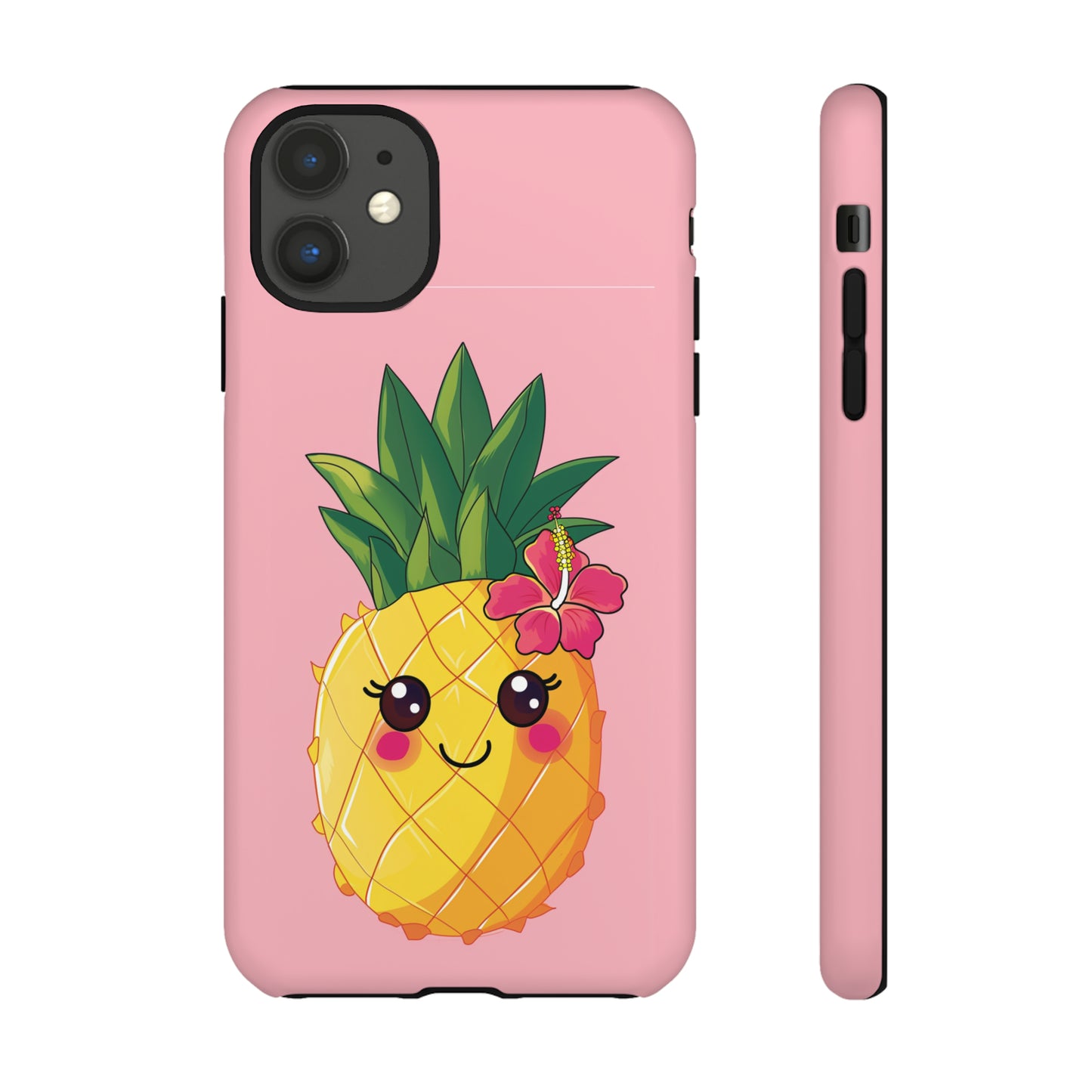Cute Pineapple Hawaiian Phone Case, Tropical, Hibiscus, Wireless Compatible, Protective Cell Phone Case for iPhone, Samsung, Pixel phones