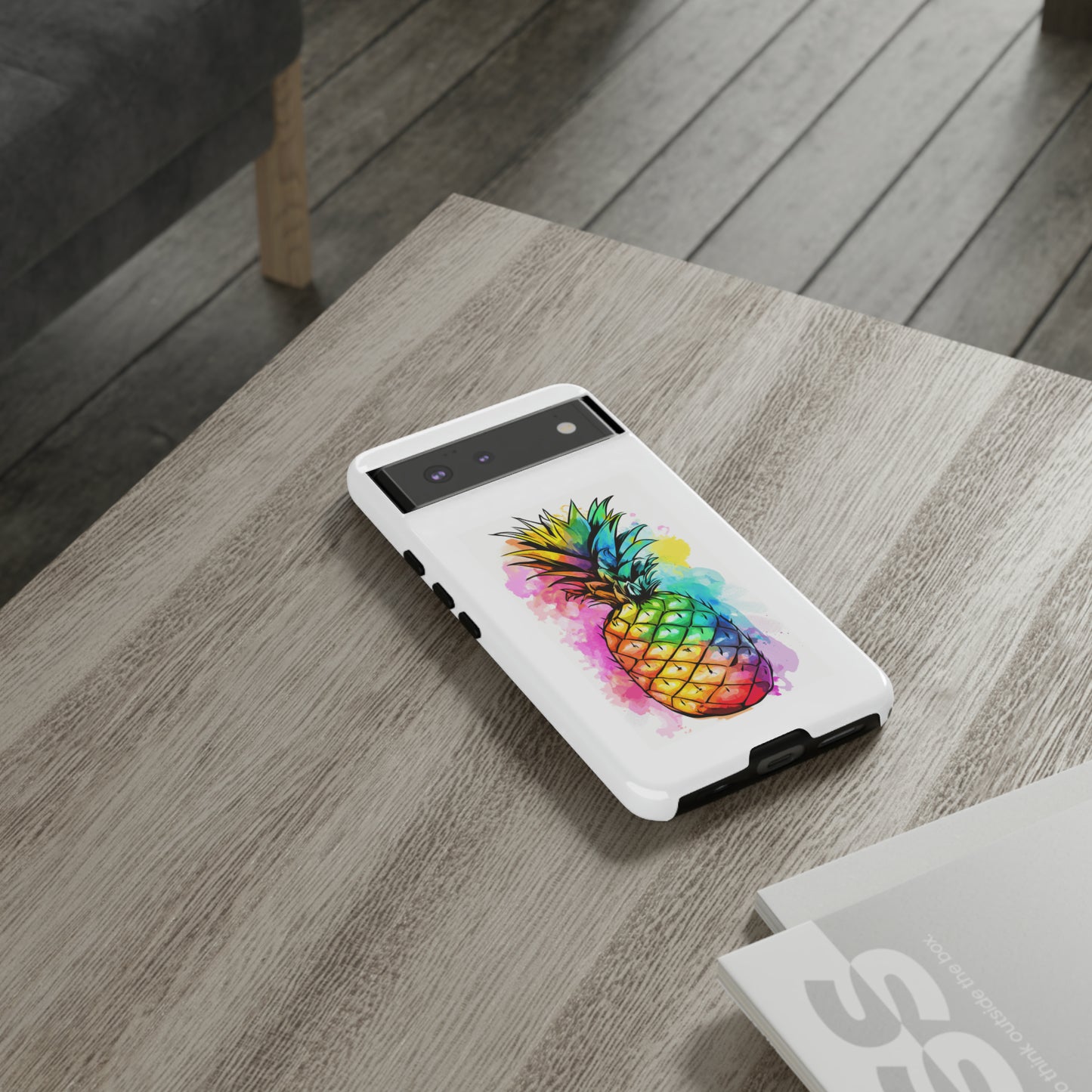 Color Splash Pineapple Hawaiian Phone Case, Tropical, Hibiscus, Wireless Compatible, Protective Cell Phone Case for iPhone, Samsung, Pixel