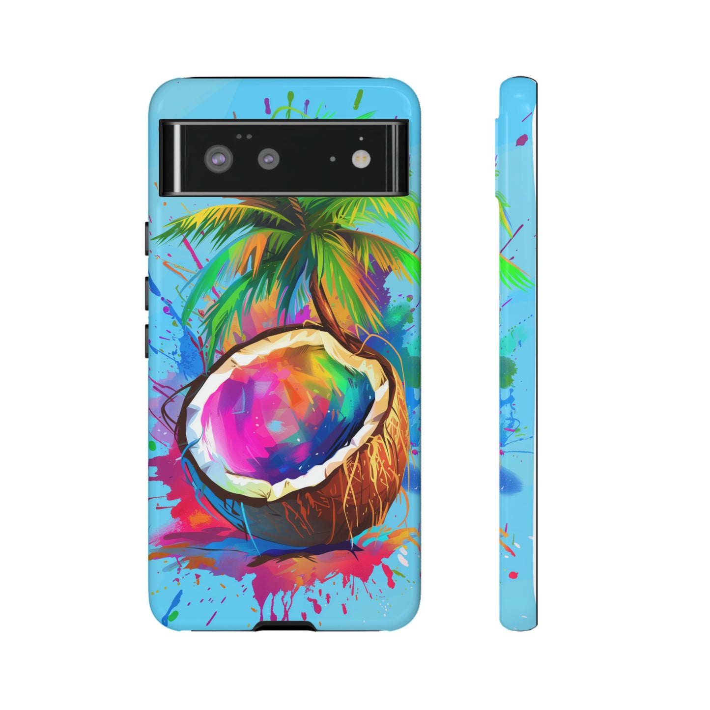 Coconut Colorful Hawaiian Tropical Phone Case, 808, Island Tropics, Wireless Compatible, Protective Cell Phone Case iPhone, Samsung, Pixel