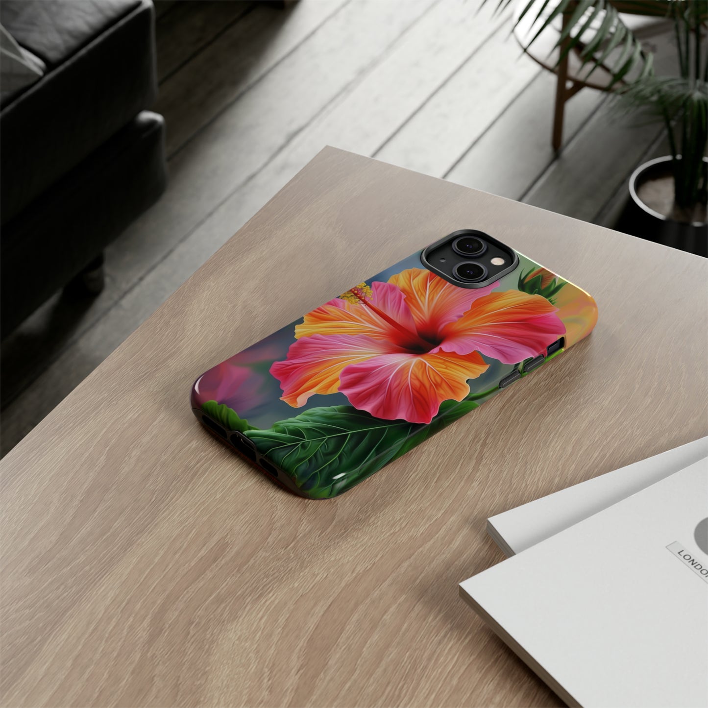 Hibiscus Flower Hawaiian Phone Case, Tropical, Wireless Compatible, Protective Cell Phone Case for iPhone, Samsung, Pixel phones
