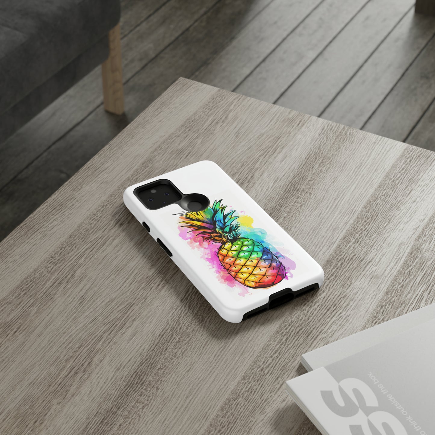 Color Splash Pineapple Hawaiian Phone Case, Tropical, Hibiscus, Wireless Compatible, Protective Cell Phone Case for iPhone, Samsung, Pixel