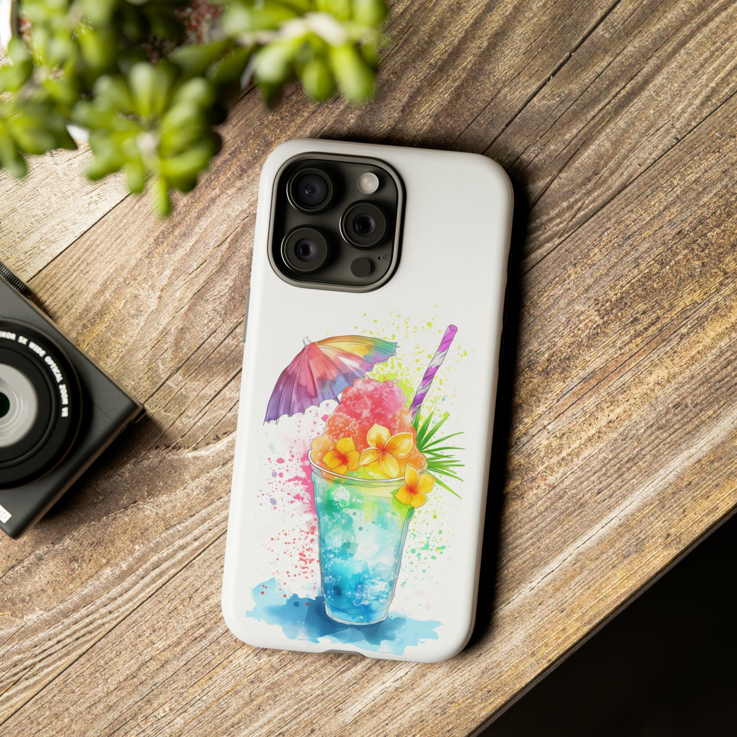 Shave Ice Plumerias Hawaiian Tropical Phone Case, 808, Island Tropics, Wireless Compatible, Protective Cell Case iPhone, Samsung, Pixel