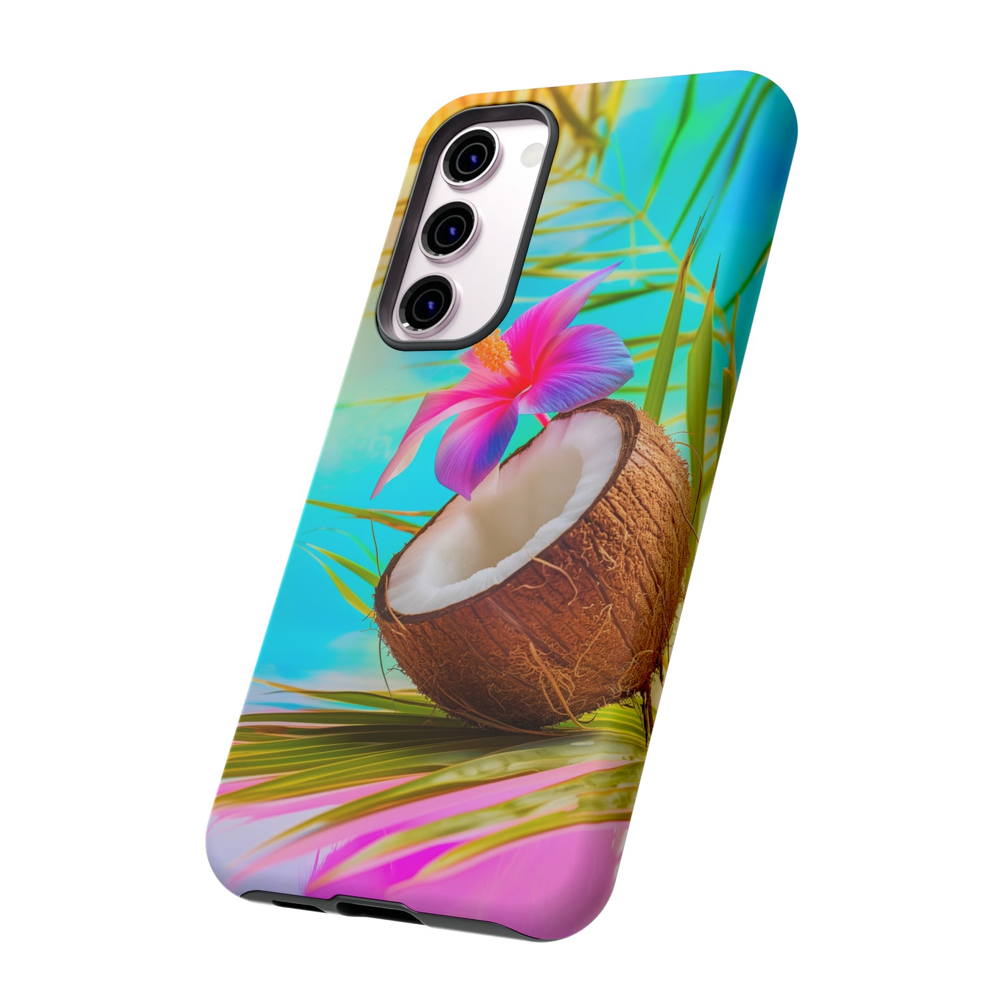 Coconut Colorful Hawaiian Tropical Phone Case, 808, Island Tropics, Wireless Compatible, Protective Cell Phone Case iPhone, Samsung, Pixel