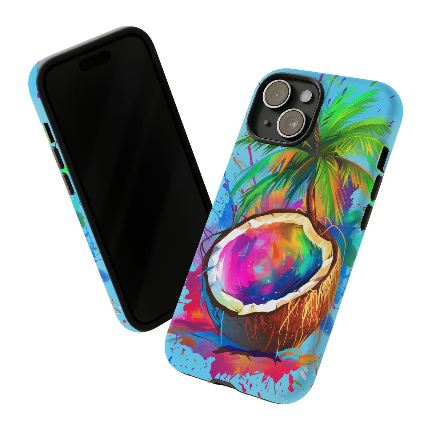 Coconut Colorful Hawaiian Tropical Phone Case, 808, Island Tropics, Wireless Compatible, Protective Cell Phone Case iPhone, Samsung, Pixel