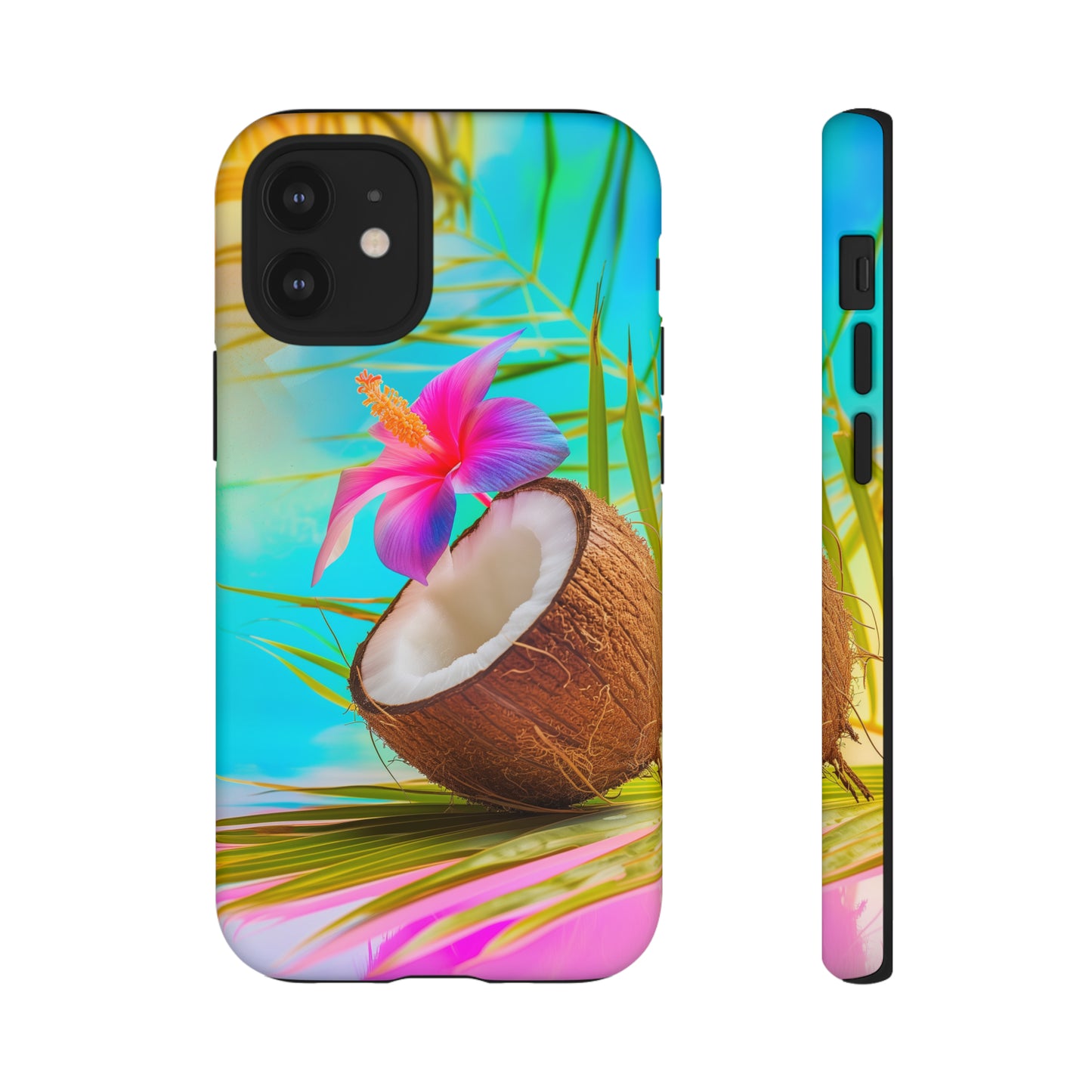 Coconut Colorful Hawaiian Tropical Phone Case, 808, Island Tropics, Wireless Compatible, Protective Cell Phone Case iPhone, Samsung, Pixel