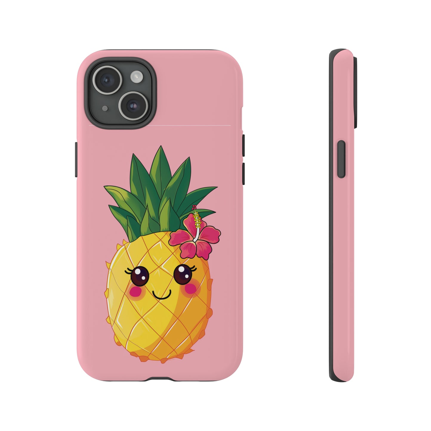Cute Pineapple Hawaiian Phone Case, Tropical, Hibiscus, Wireless Compatible, Protective Cell Phone Case for iPhone, Samsung, Pixel phones