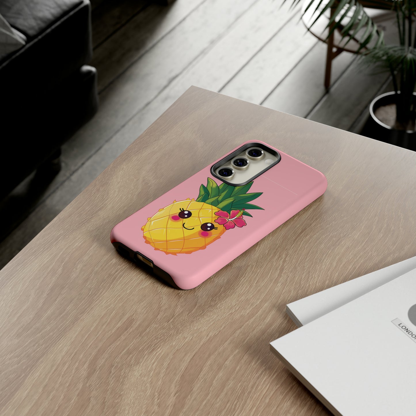 Cute Pineapple Hawaiian Phone Case, Tropical, Hibiscus, Wireless Compatible, Protective Cell Phone Case for iPhone, Samsung, Pixel phones