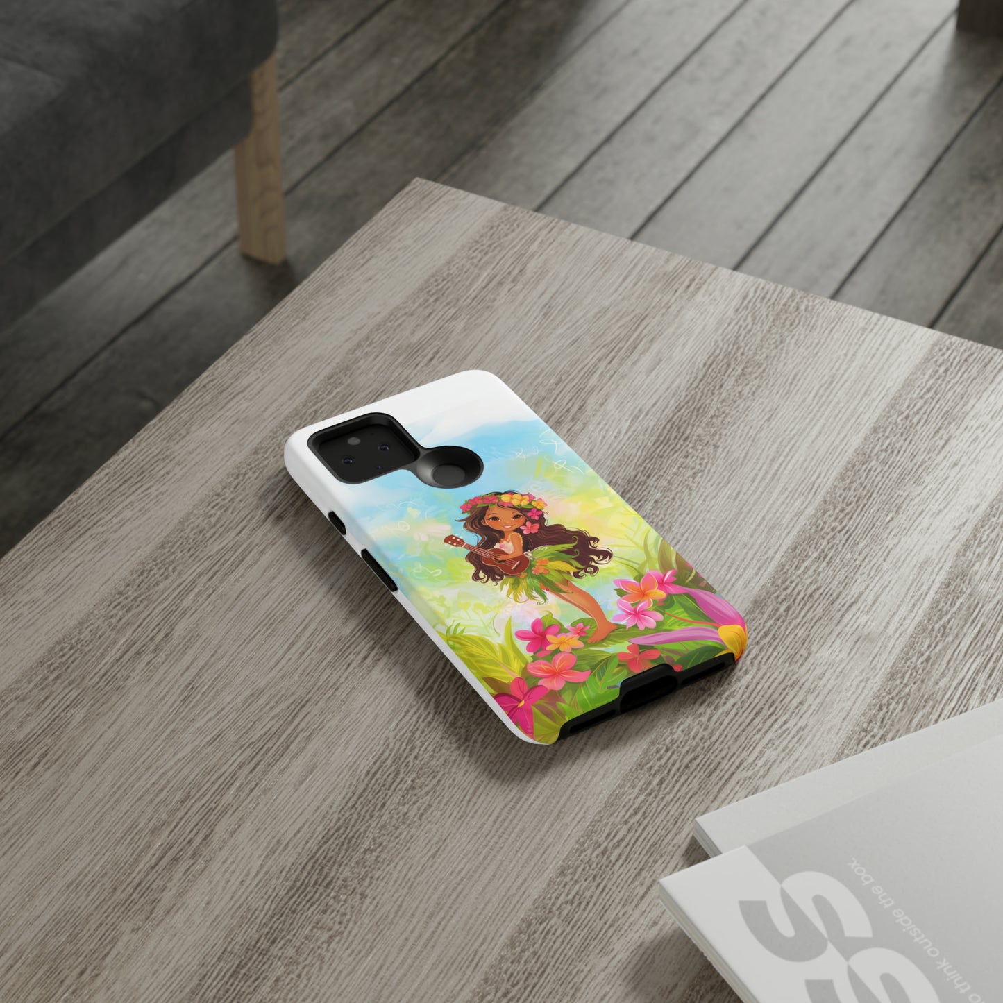 Cute Hula Girl Hawaiian Phone Case, Tropical, Hibiscus, Wireless Compatible, Protective Cell Phone Case for iPhone, Samsung, Pixel phones