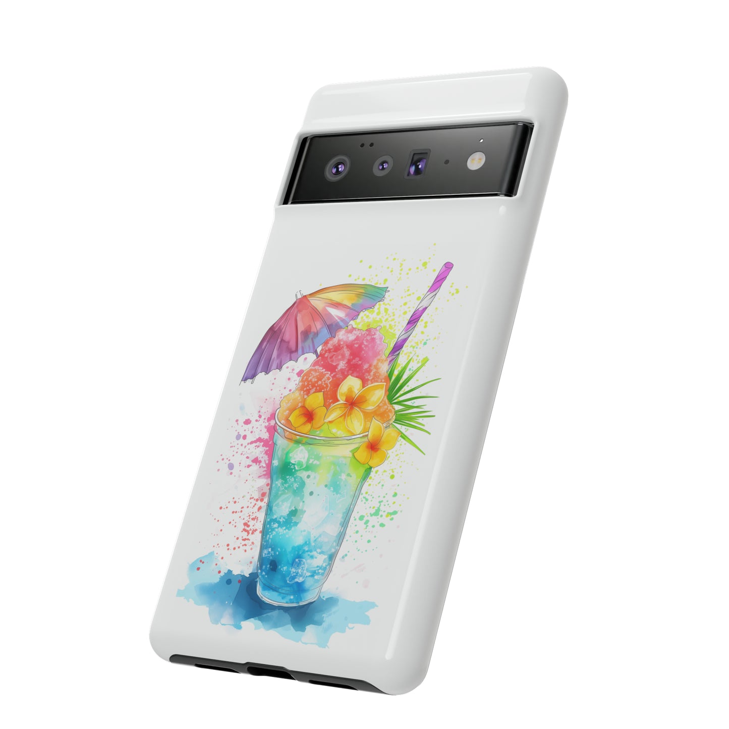 Shave Ice Plumerias Hawaiian Tropical Phone Case, 808, Island Tropics, Wireless Compatible, Protective Cell Case iPhone, Samsung, Pixel