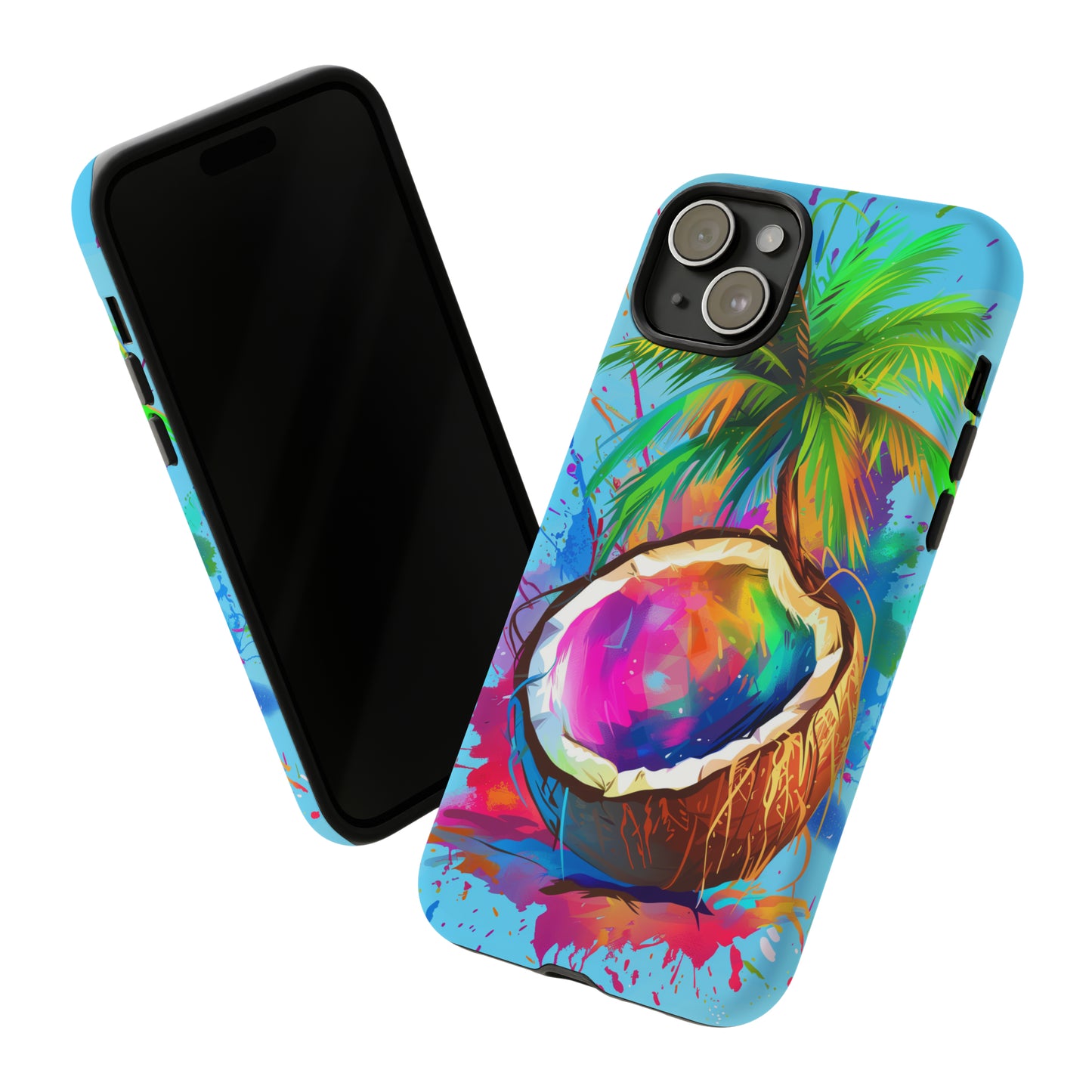 Coconut Colorful Hawaiian Tropical Phone Case, 808, Island Tropics, Wireless Compatible, Protective Cell Phone Case iPhone, Samsung, Pixel