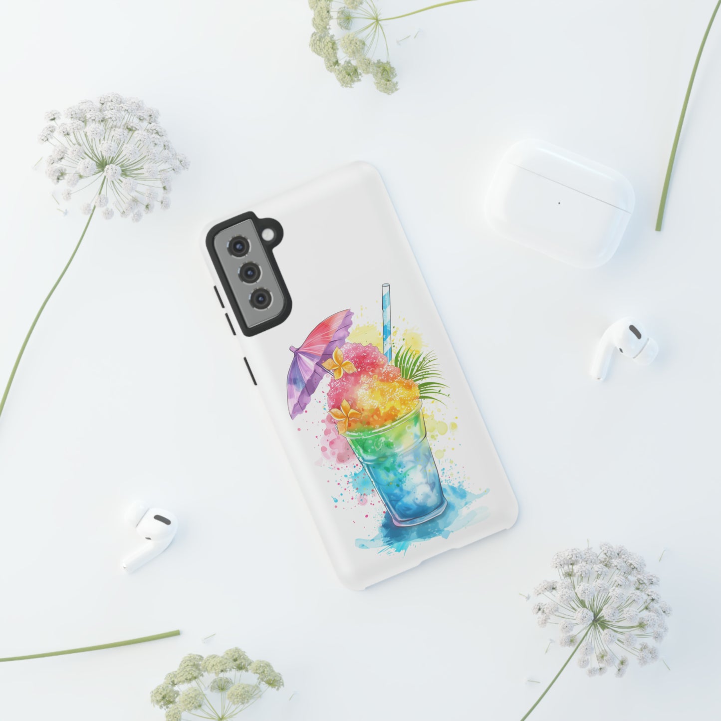 Shave Ice Plumeria Hawaiian Tropical Phone Case, 808, Island Tropics, Wireless Compatible, Protective Cell Phone Case iPhone, Samsung, Pixel