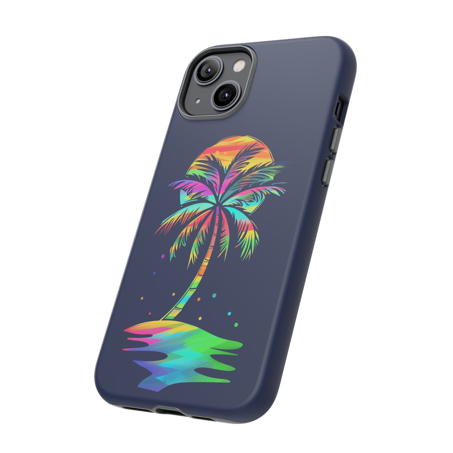 Night Palm Tree Hawaiian Phone Case, Tropical, Hibiscus, Wireless Compatible, Protective Cell Phone Case for iPhone, Samsung, Pixel phones