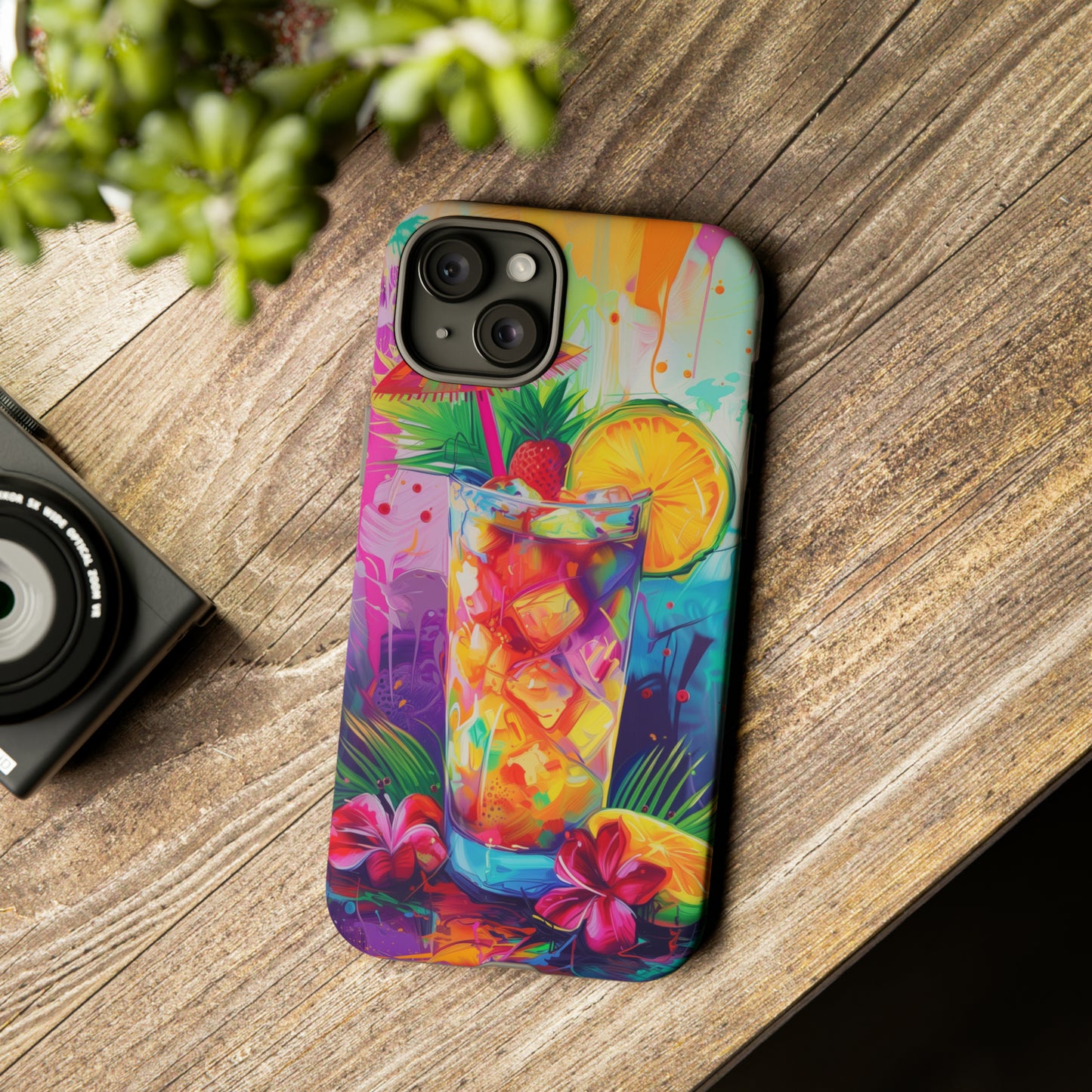 Mai Tai Cocktail Hawaiian Tropical Phone Case, 808, Island Tropics, Wireless Compatible, Protective Cell Phone Case iPhone, Samsung, Pixel