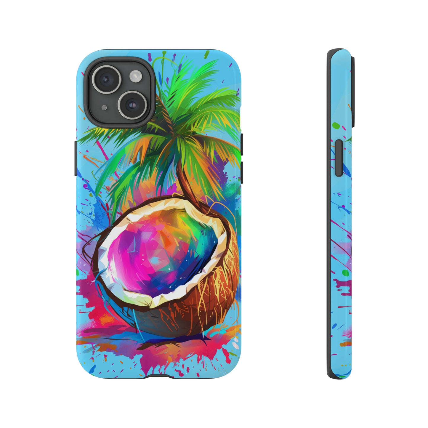 Coconut Colorful Hawaiian Tropical Phone Case, 808, Island Tropics, Wireless Compatible, Protective Cell Phone Case iPhone, Samsung, Pixel