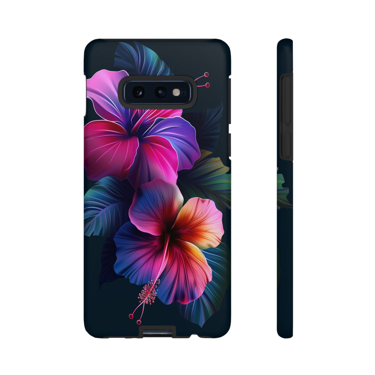 Hibiscus Neon Dark Hawaiian Tropical Phone Case, 808, Island Tropics, Wireless Compatible, Protective Cell Phone Case iPhone, Samsung, Pixel
