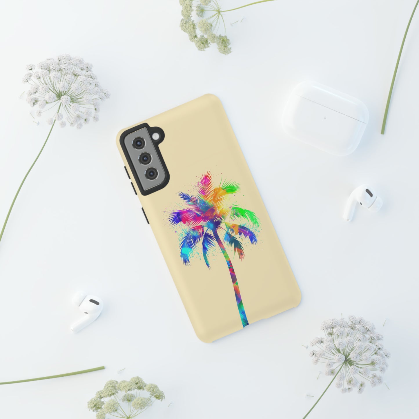 Colorful Palm Tree Hawaiian Tropical Phone Case, Island Tropics, Wireless Compatible, Protective Cell Phone Case for iPhone, Samsung, Pixel