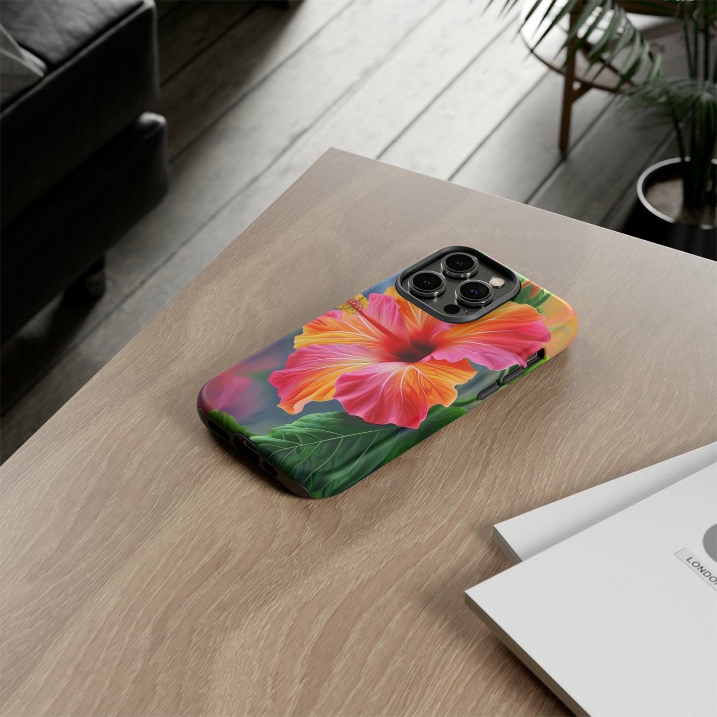 Hibiscus Flower Hawaiian Phone Case, Tropical, Wireless Compatible, Protective Cell Phone Case for iPhone, Samsung, Pixel phones