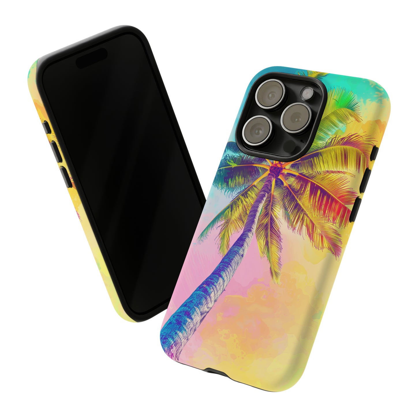 Palm Tree Colorful Hawaiian Tropical Phone Case, 808, Island Tropics, Wireless Compatible, Protective Cell Phone Case iPhone, Samsung, Pixel