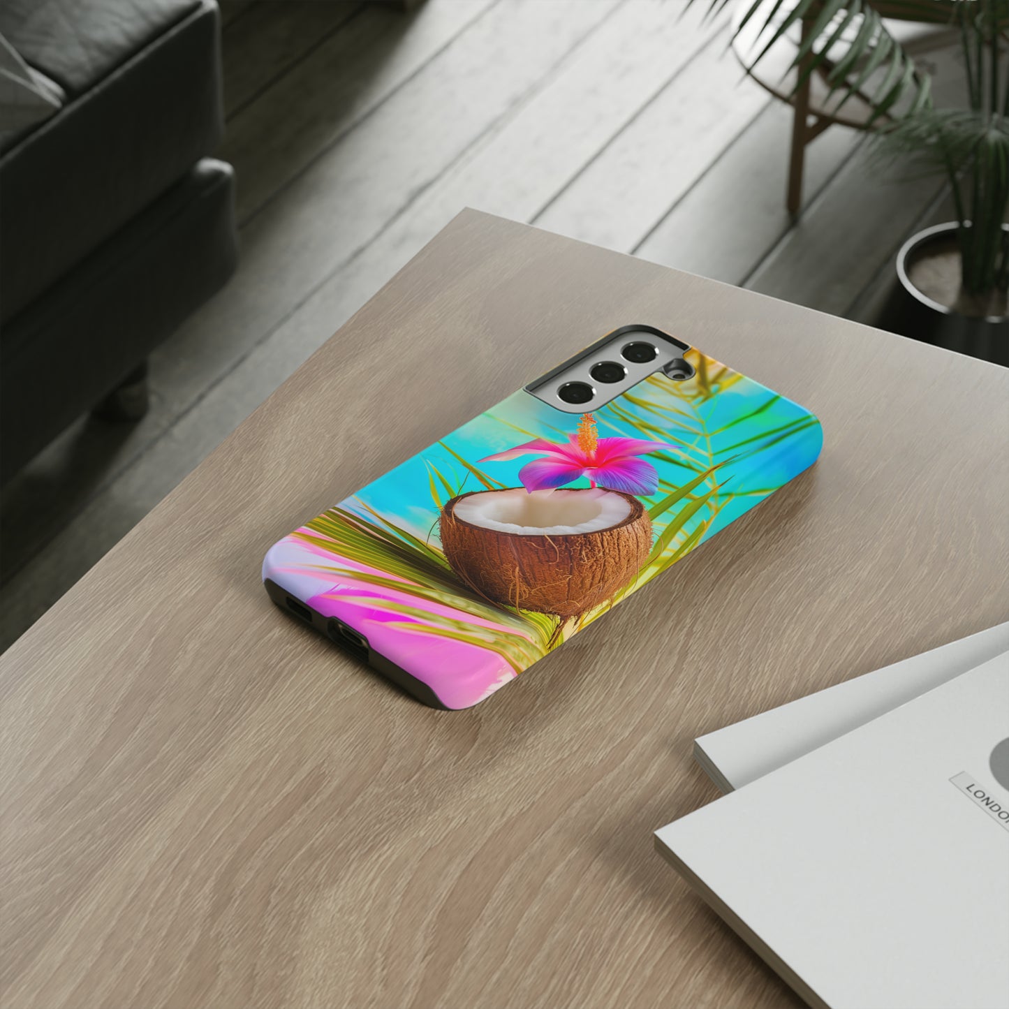 Coconut Colorful Hawaiian Tropical Phone Case, 808, Island Tropics, Wireless Compatible, Protective Cell Phone Case iPhone, Samsung, Pixel