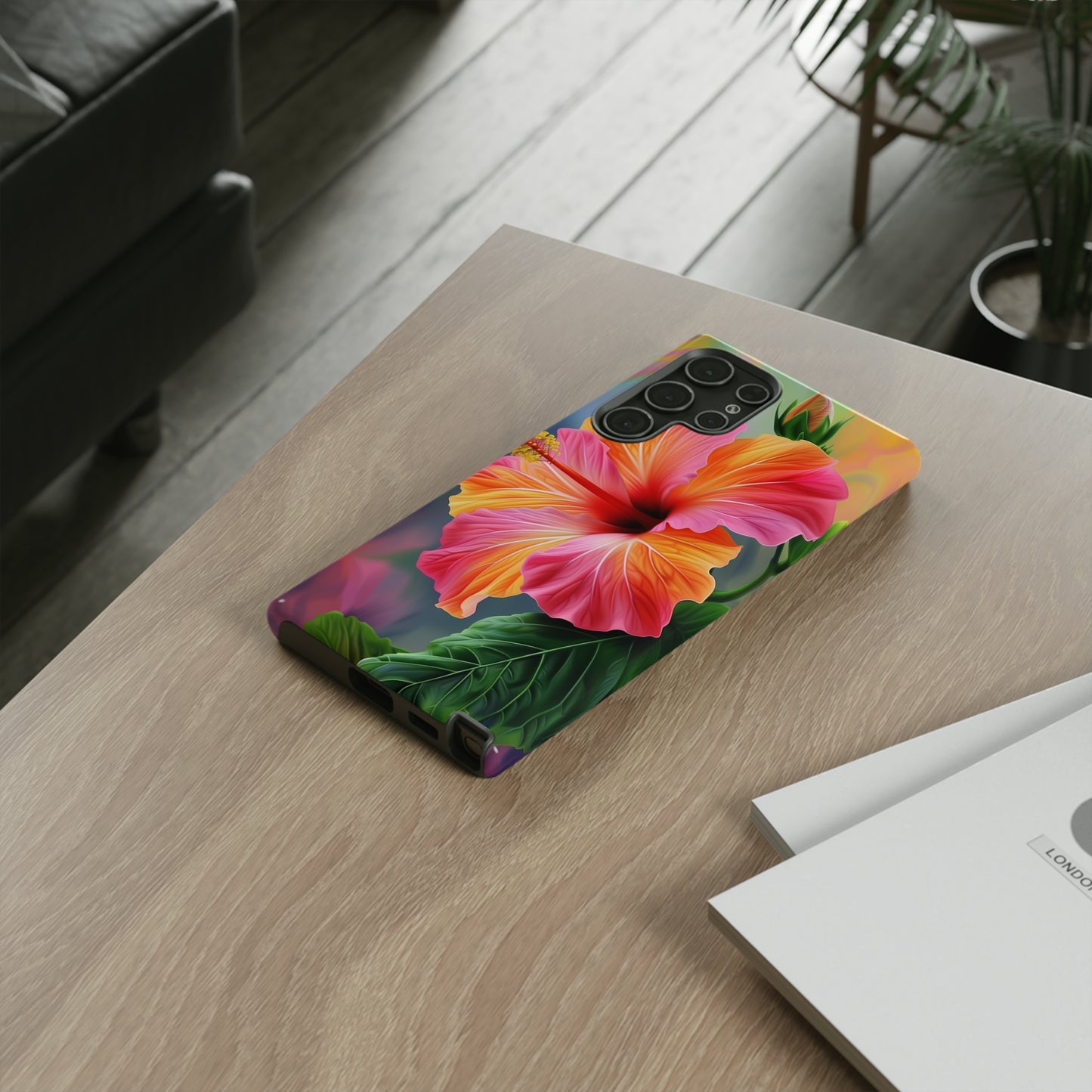 Hibiscus Flower Hawaiian Phone Case, Tropical, Wireless Compatible, Protective Cell Phone Case for iPhone, Samsung, Pixel phones