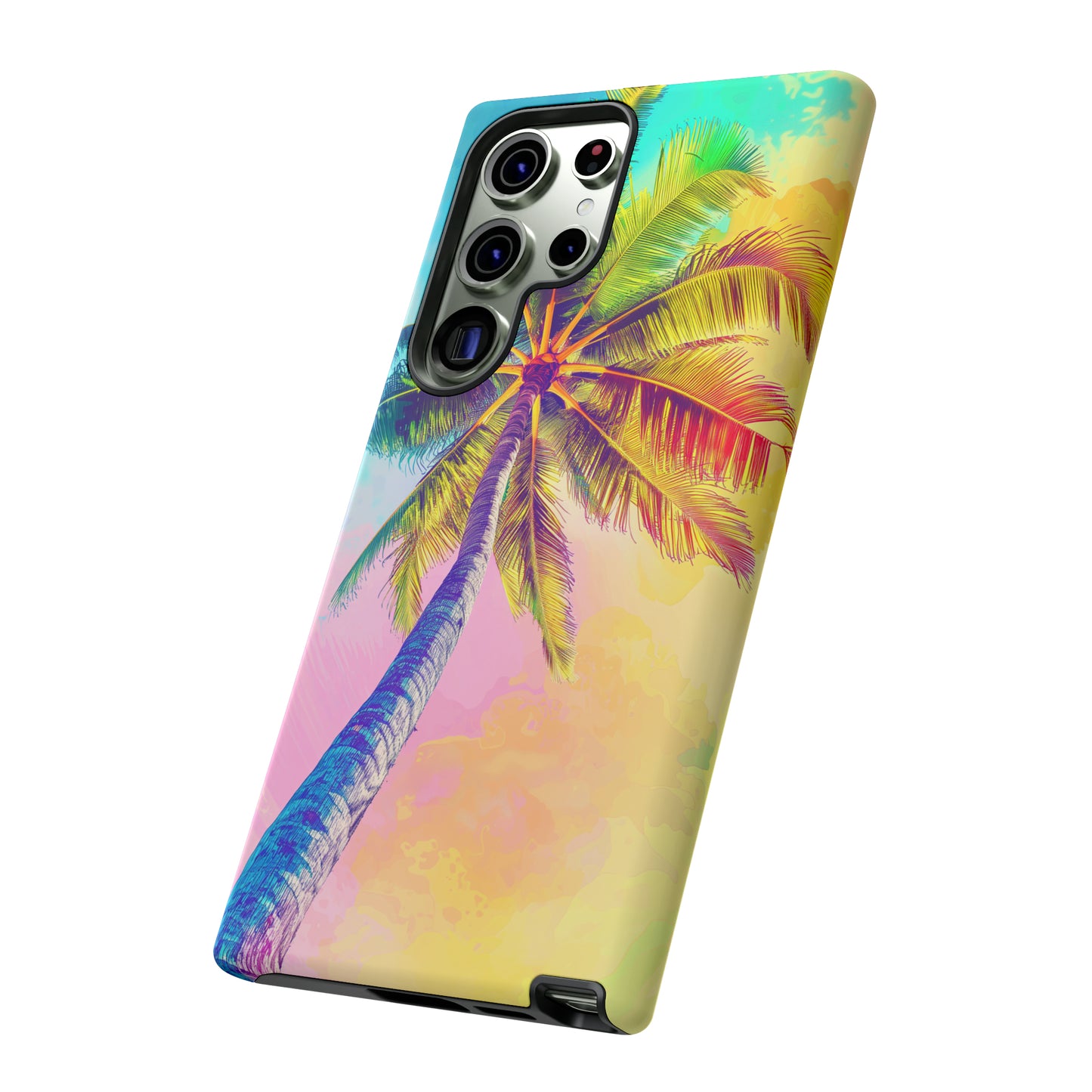 Palm Tree Colorful Hawaiian Tropical Phone Case, 808, Island Tropics, Wireless Compatible, Protective Cell Phone Case iPhone, Samsung, Pixel