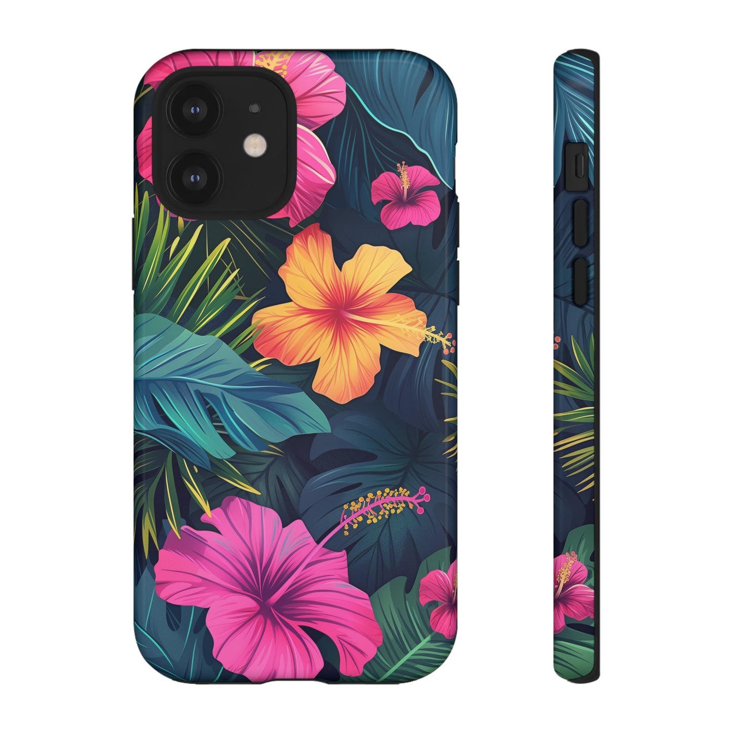 Hibiscus Dark Hawaiian Tropical Phone Case, 808, Island Tropics, Wireless Compatible, Protective Cell Phone Case iPhone, Samsung, Pixel