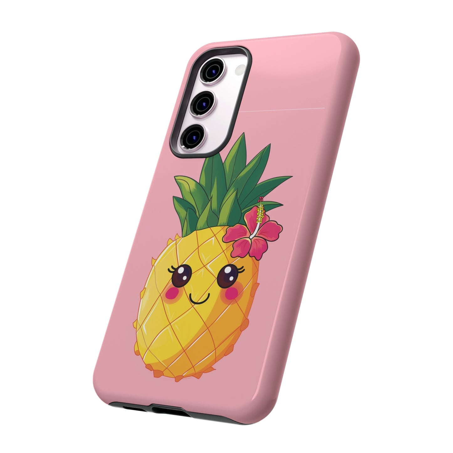 Cute Pineapple Hawaiian Phone Case, Tropical, Hibiscus, Wireless Compatible, Protective Cell Phone Case for iPhone, Samsung, Pixel phones