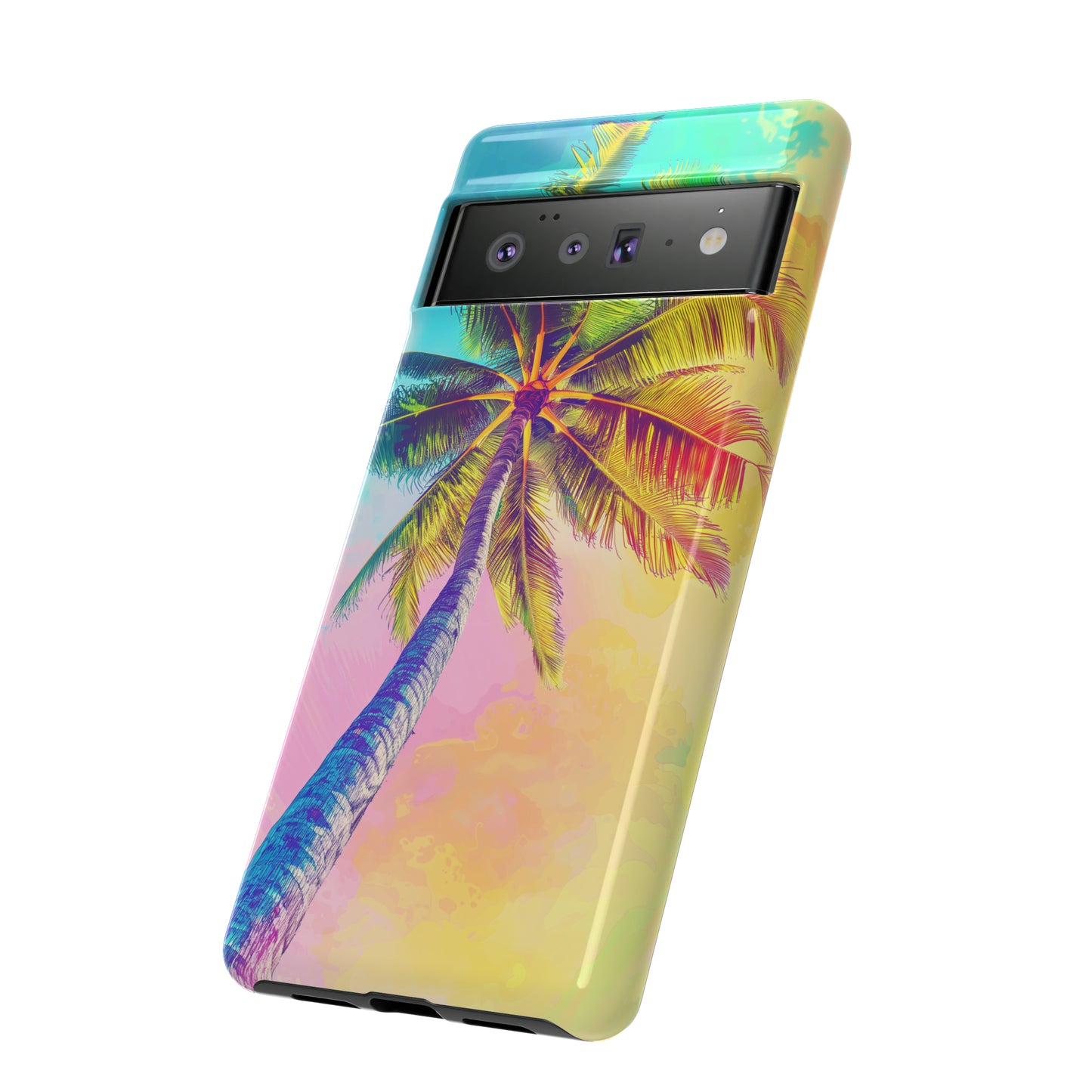 Palm Tree Colorful Hawaiian Tropical Phone Case, 808, Island Tropics, Wireless Compatible, Protective Cell Phone Case iPhone, Samsung, Pixel