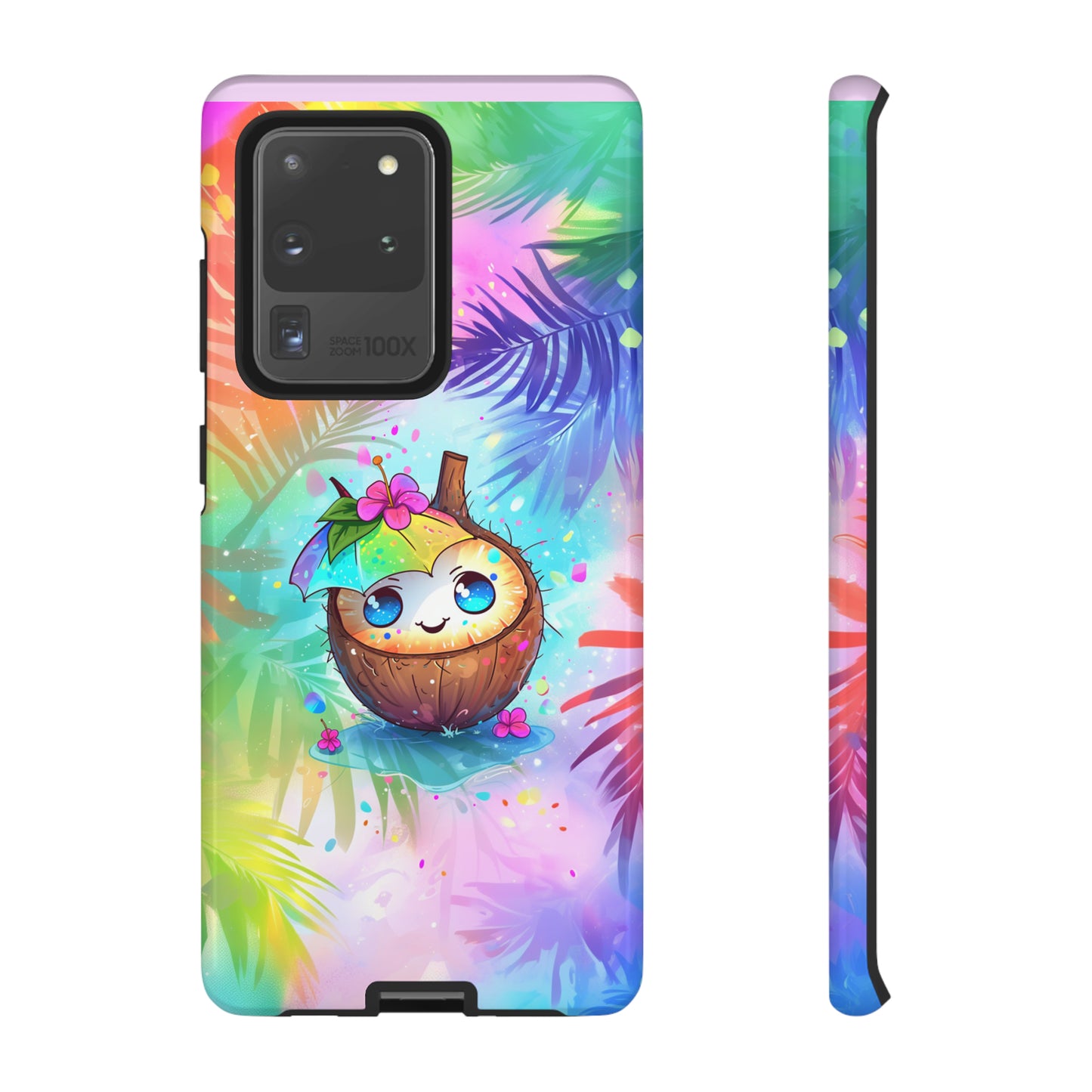 Cute Anime Coconut Hawaiian Tropical Phone Case, 808, Island Tropics, Wireless Compatible, Protective Cell Phone Case iPhone, Samsung, Pixel