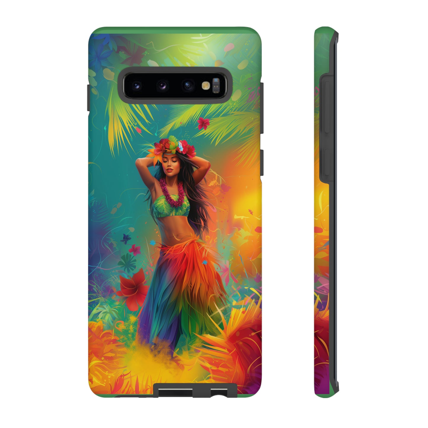 Hula Girl Hawaiian Phone Case, Tropical, Hibiscus, Wireless Compatible, Protective Cell Phone Case for iPhone, Samsung, Pixel phones