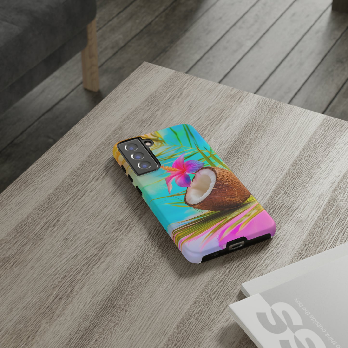 Coconut Colorful Hawaiian Tropical Phone Case, 808, Island Tropics, Wireless Compatible, Protective Cell Phone Case iPhone, Samsung, Pixel