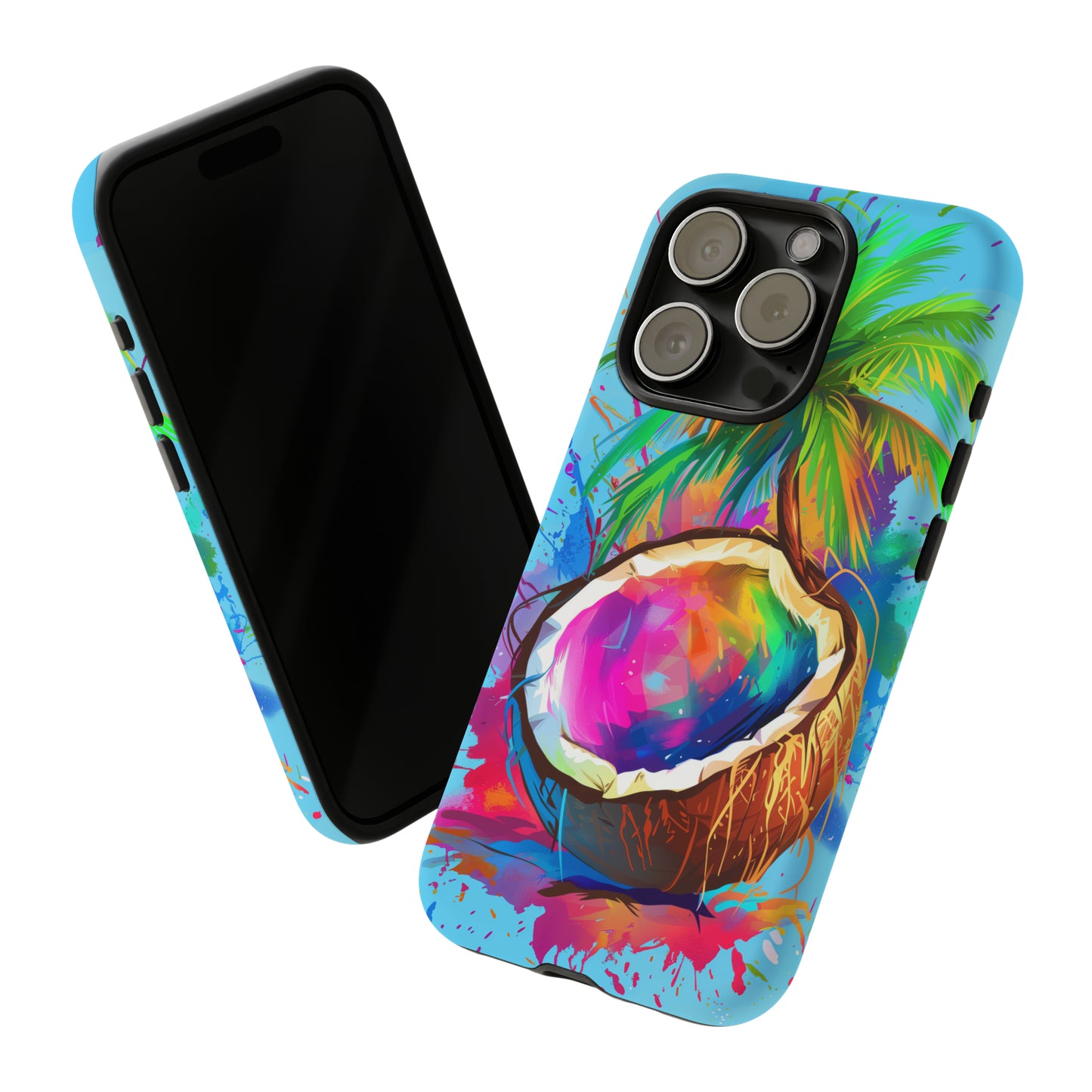 Coconut Colorful Hawaiian Tropical Phone Case, 808, Island Tropics, Wireless Compatible, Protective Cell Phone Case iPhone, Samsung, Pixel