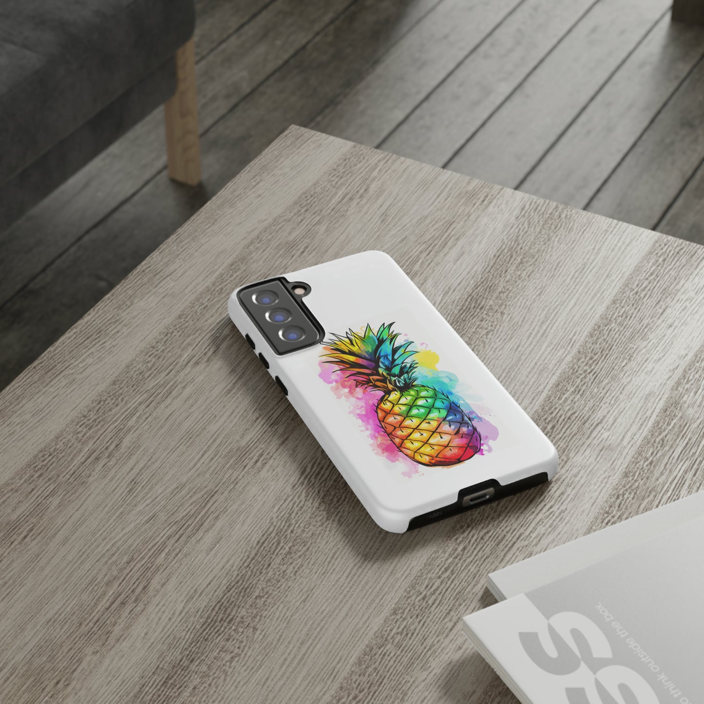 Color Splash Pineapple Hawaiian Phone Case, Tropical, Hibiscus, Wireless Compatible, Protective Cell Phone Case for iPhone, Samsung, Pixel