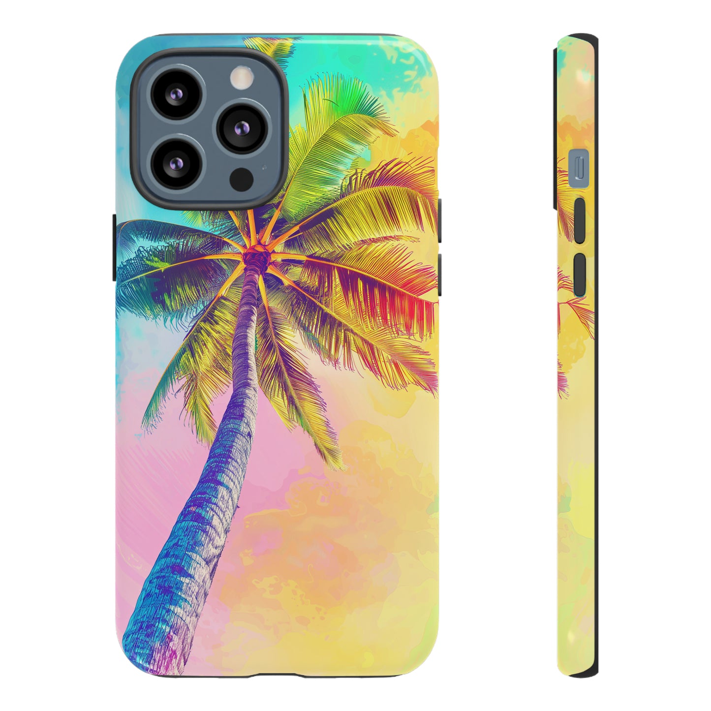 Palm Tree Colorful Hawaiian Tropical Phone Case, 808, Island Tropics, Wireless Compatible, Protective Cell Phone Case iPhone, Samsung, Pixel