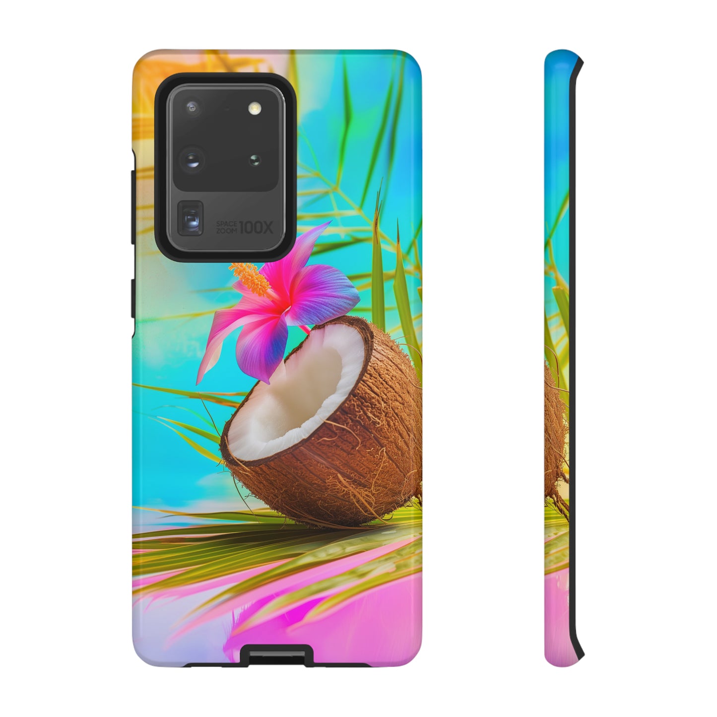 Coconut Colorful Hawaiian Tropical Phone Case, 808, Island Tropics, Wireless Compatible, Protective Cell Phone Case iPhone, Samsung, Pixel