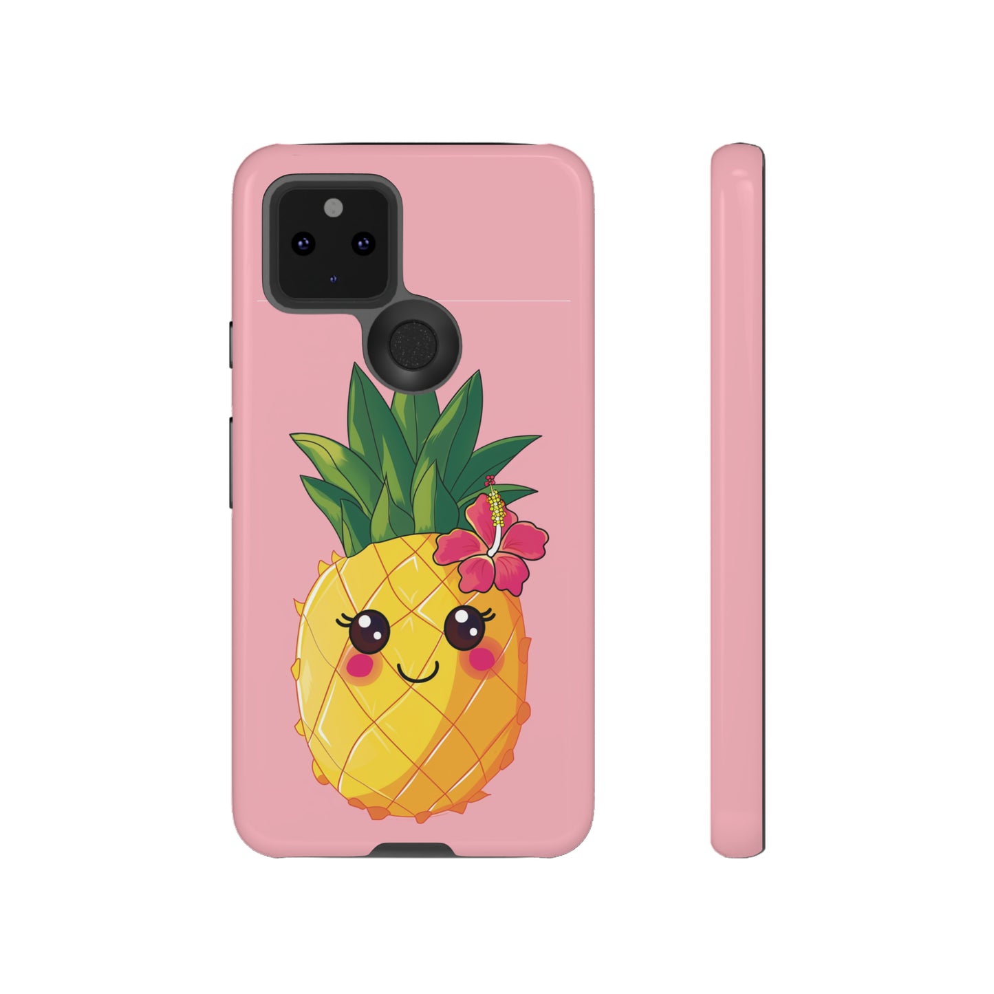 Cute Pineapple Hawaiian Phone Case, Tropical, Hibiscus, Wireless Compatible, Protective Cell Phone Case for iPhone, Samsung, Pixel phones