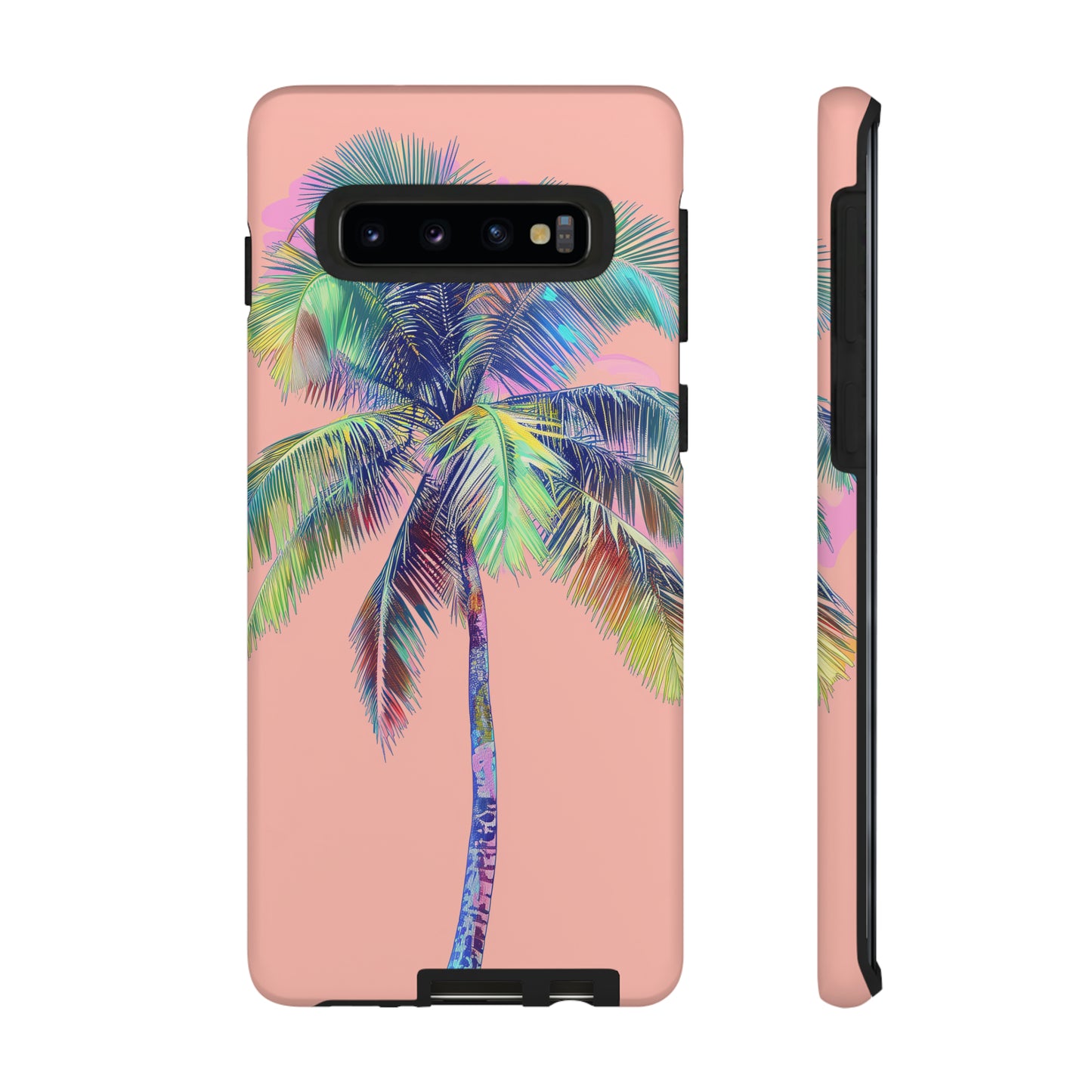 Pink Palm Tree Hawaiian Phone Case, Tropical, Hibiscus, Wireless Compatible, Protective Cell Phone Case for iPhone, Samsung, Pixel phones