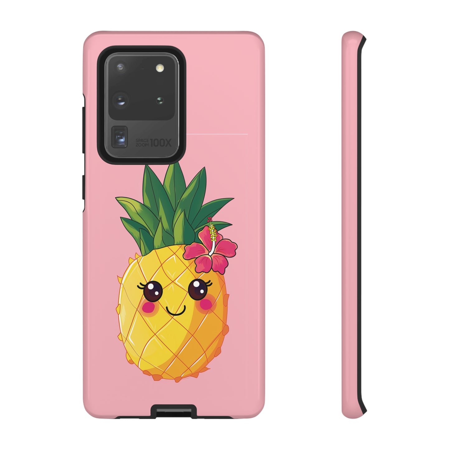 Cute Pineapple Hawaiian Phone Case, Tropical, Hibiscus, Wireless Compatible, Protective Cell Phone Case for iPhone, Samsung, Pixel phones