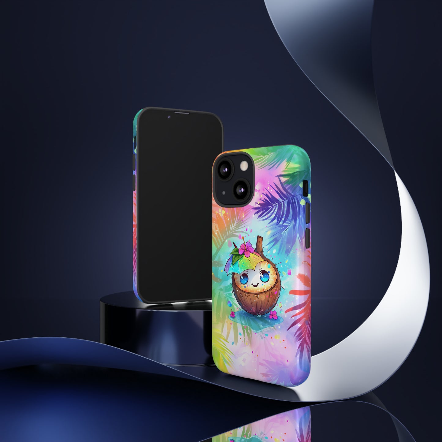 Cute Anime Coconut Hawaiian Tropical Phone Case, 808, Island Tropics, Wireless Compatible, Protective Cell Phone Case iPhone, Samsung, Pixel