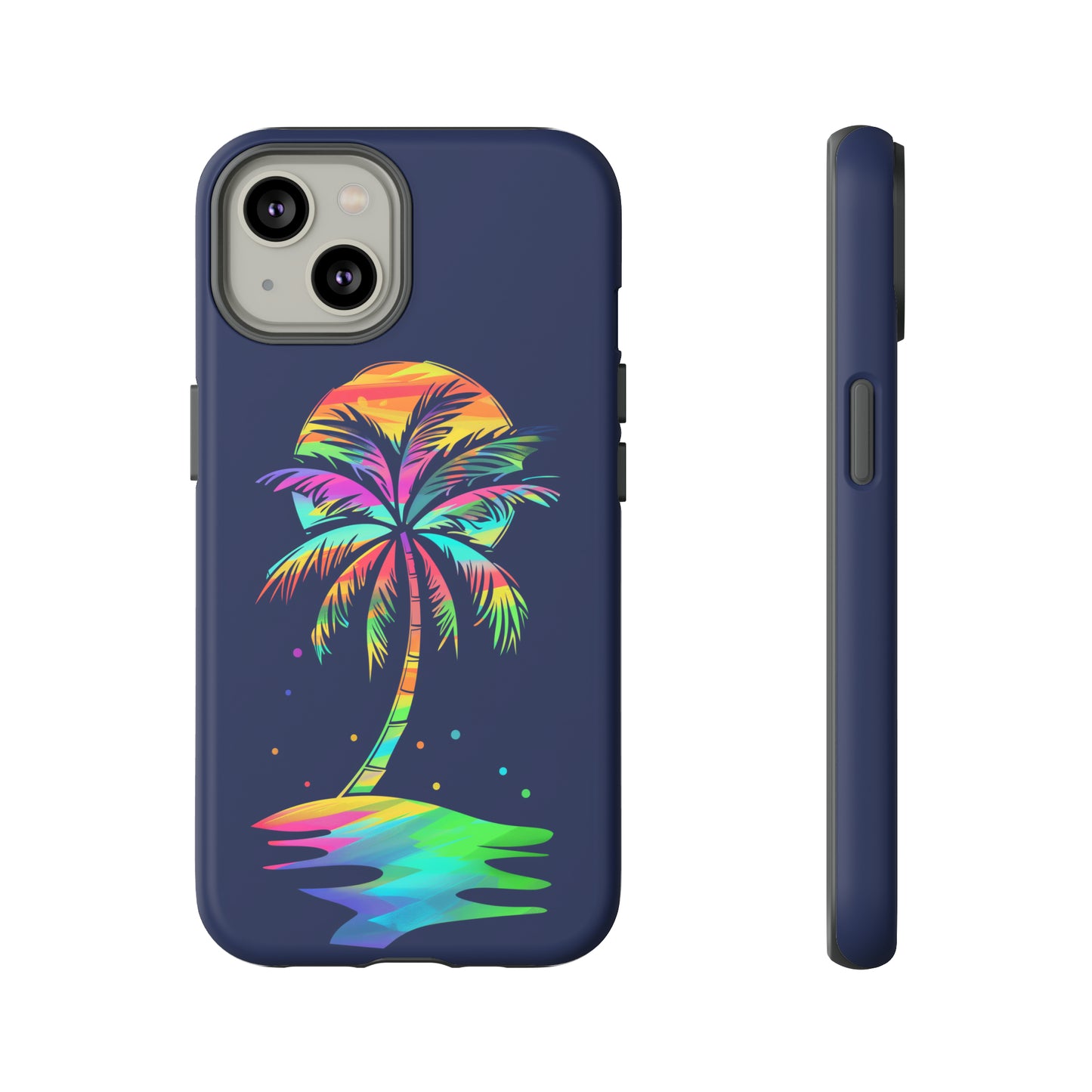 Night Palm Tree Hawaiian Phone Case, Tropical, Hibiscus, Wireless Compatible, Protective Cell Phone Case for iPhone, Samsung, Pixel phones