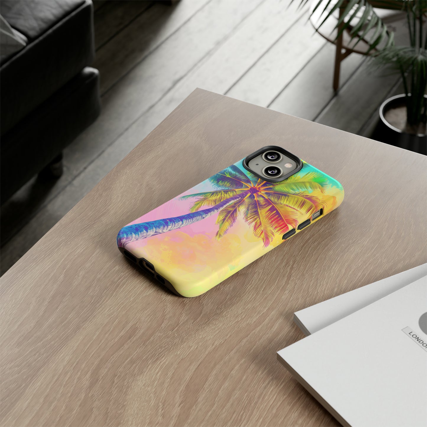 Palm Tree Colorful Hawaiian Tropical Phone Case, 808, Island Tropics, Wireless Compatible, Protective Cell Phone Case iPhone, Samsung, Pixel