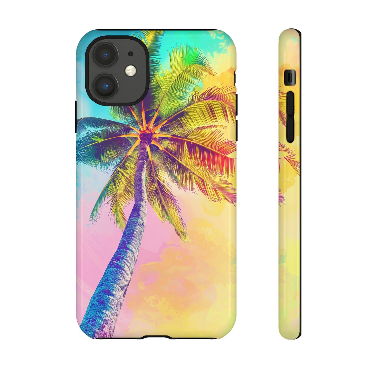 Palm Tree Colorful Hawaiian Tropical Phone Case, 808, Island Tropics, Wireless Compatible, Protective Cell Phone Case iPhone, Samsung, Pixel