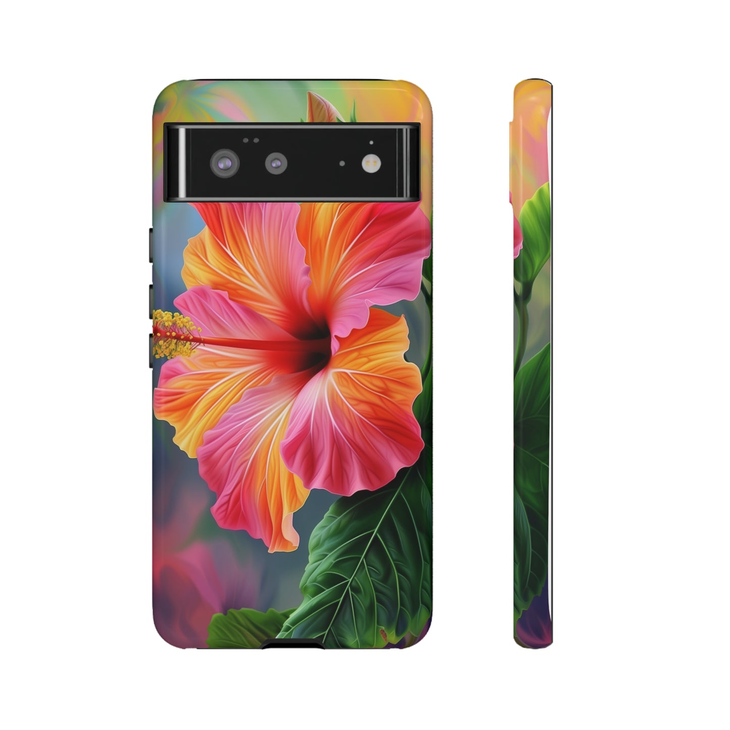 Hibiscus Flower Hawaiian Phone Case, Tropical, Wireless Compatible, Protective Cell Phone Case for iPhone, Samsung, Pixel phones