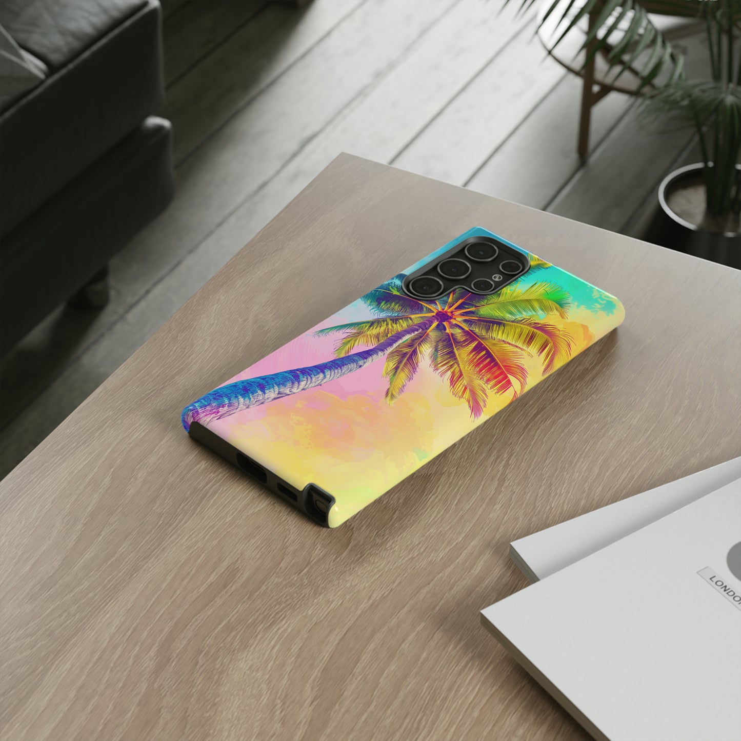 Palm Tree Colorful Hawaiian Tropical Phone Case, 808, Island Tropics, Wireless Compatible, Protective Cell Phone Case iPhone, Samsung, Pixel