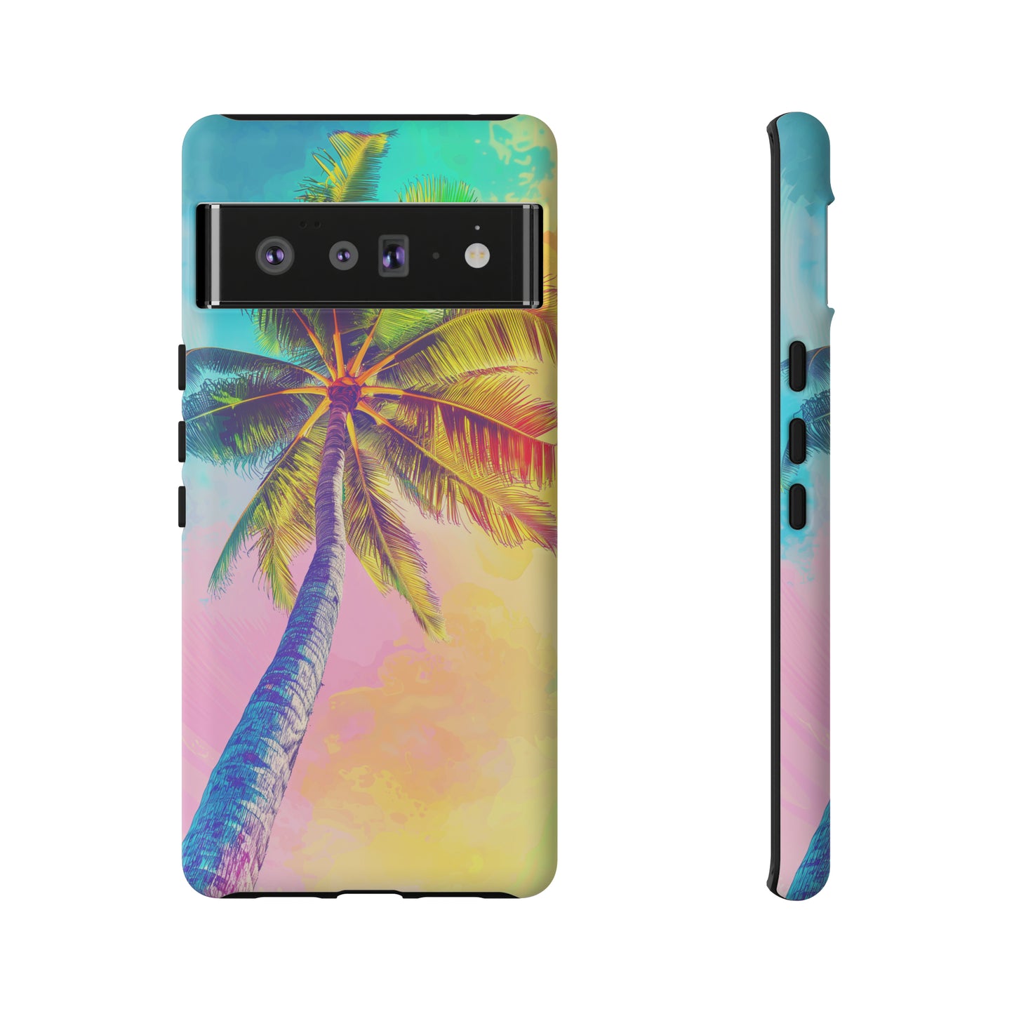 Palm Tree Colorful Hawaiian Tropical Phone Case, 808, Island Tropics, Wireless Compatible, Protective Cell Phone Case iPhone, Samsung, Pixel