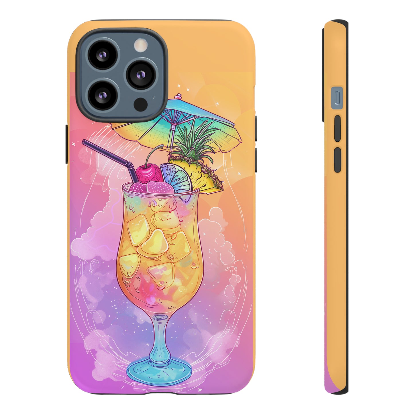 Pina Colada Cocktail Hawaiian Tropical Phone Case, Island Tropics, Wireless Compatible, Protective Cell Phone Case iPhone, Samsung, Pixel