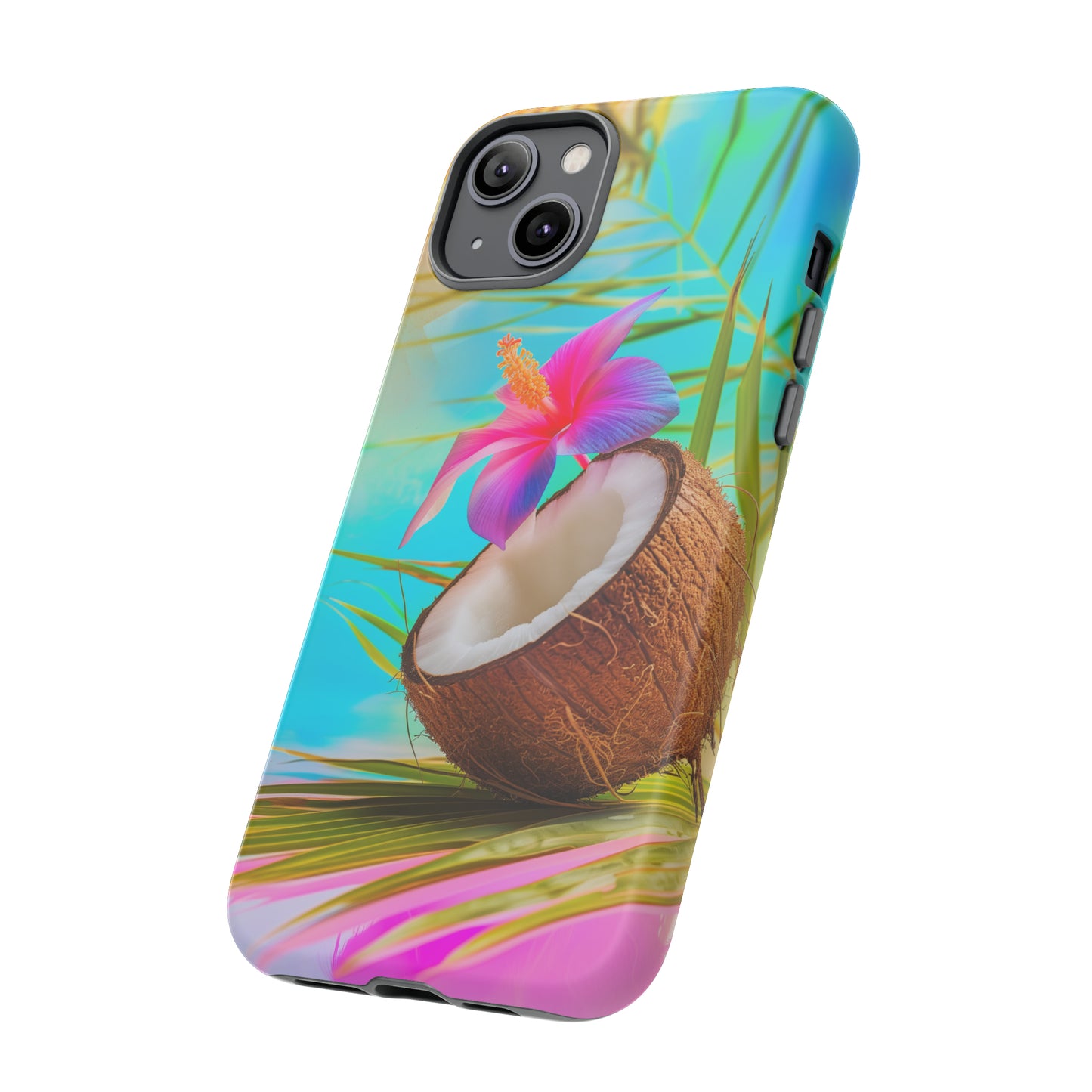 Coconut Colorful Hawaiian Tropical Phone Case, 808, Island Tropics, Wireless Compatible, Protective Cell Phone Case iPhone, Samsung, Pixel